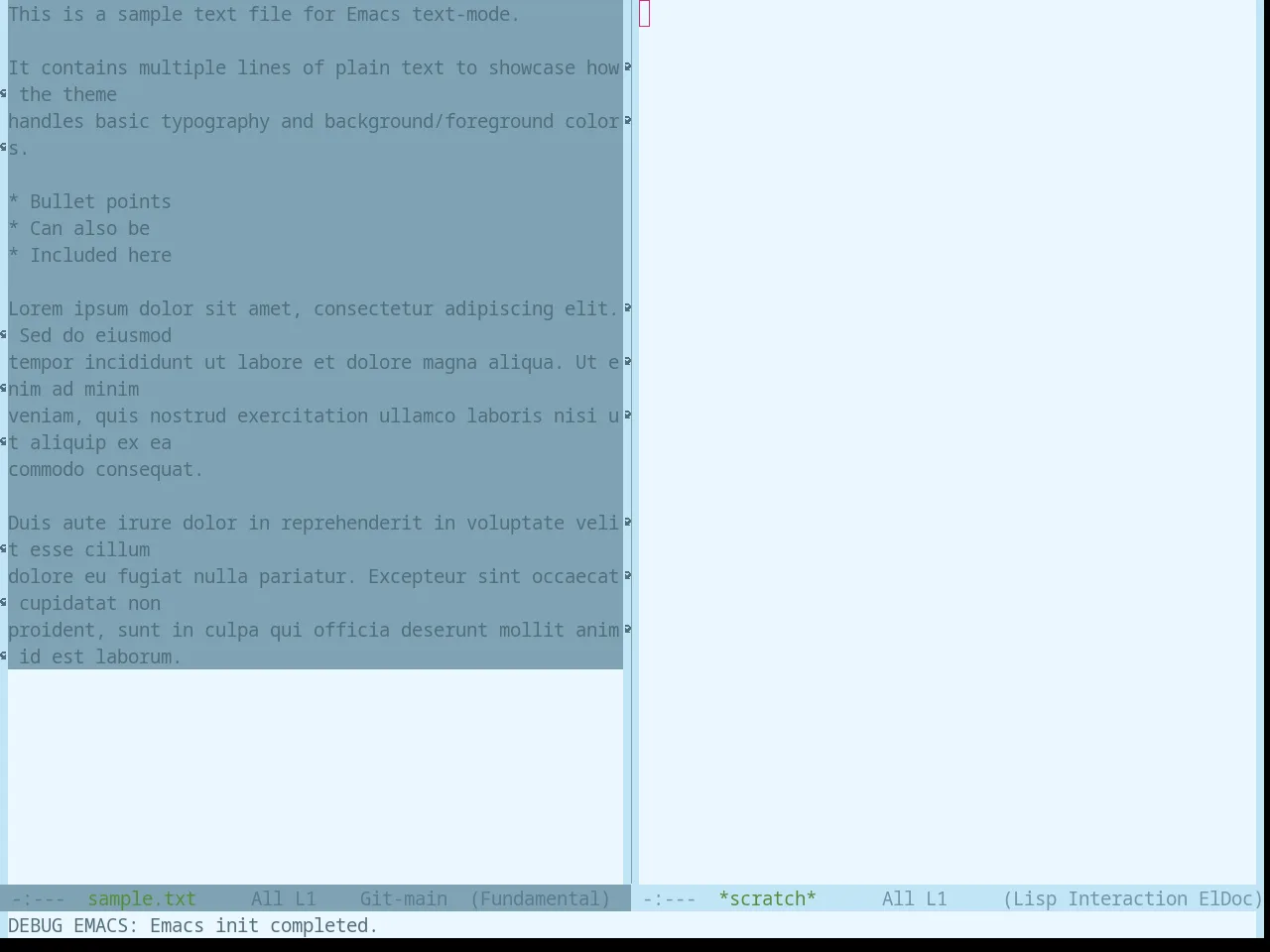 Base16 Atelier Lakeside Light Theme in fundamental-mode