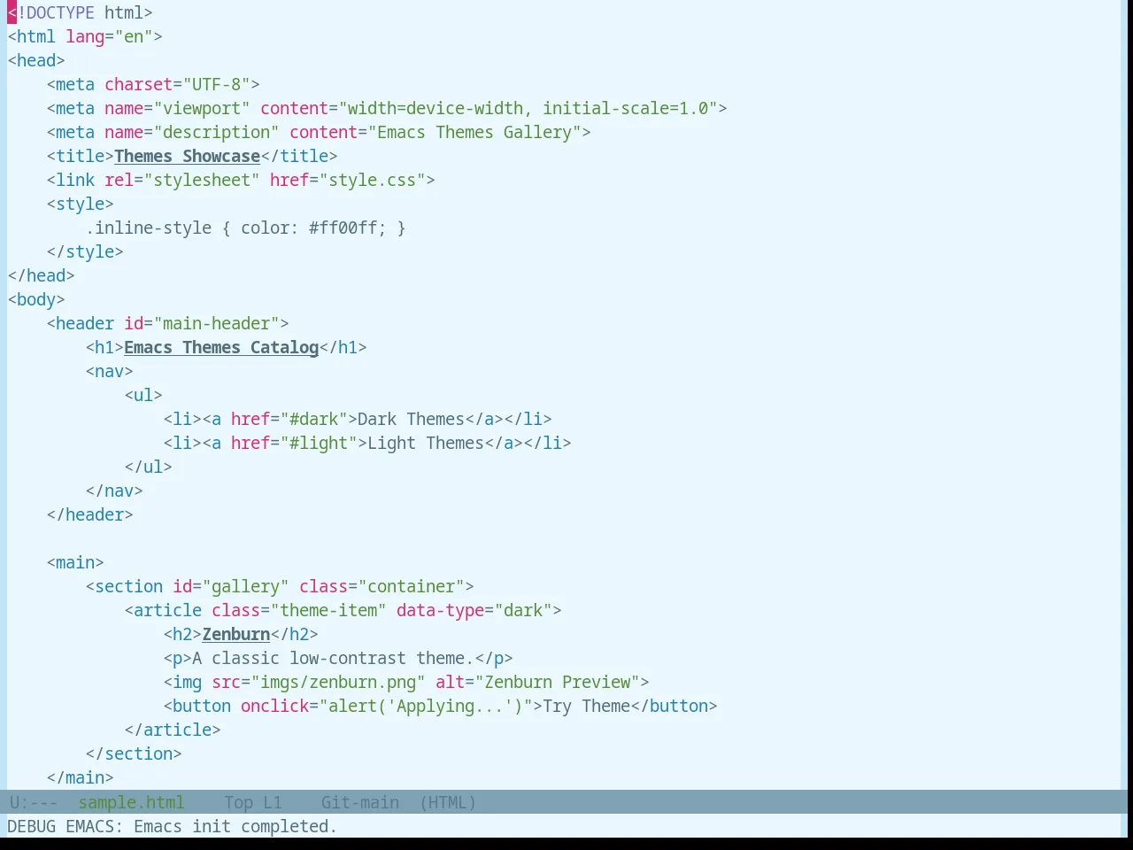 Base16 Atelier Lakeside Light Theme in html-mode