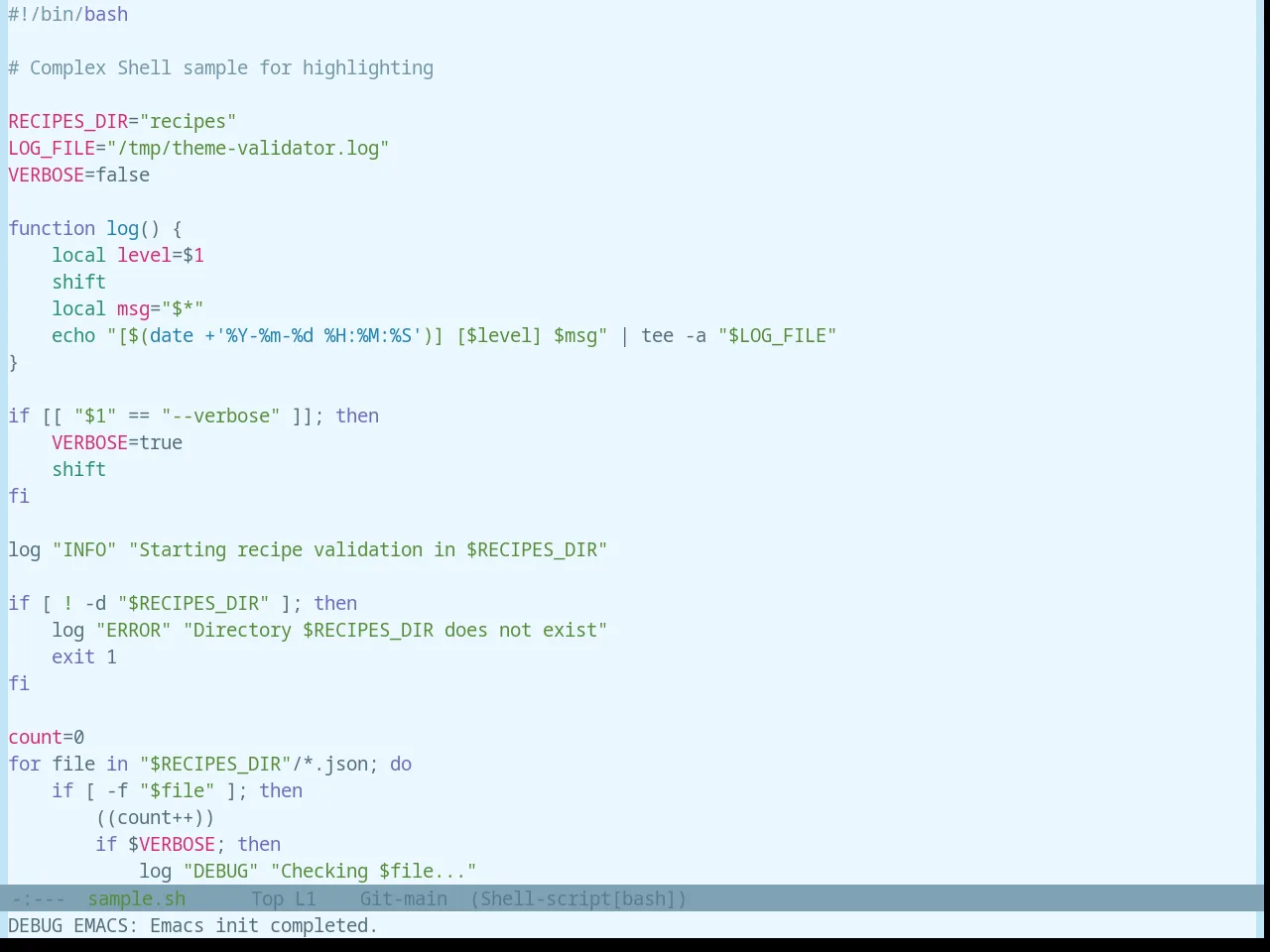 Base16 Atelier Lakeside Light Theme in sh-mode
