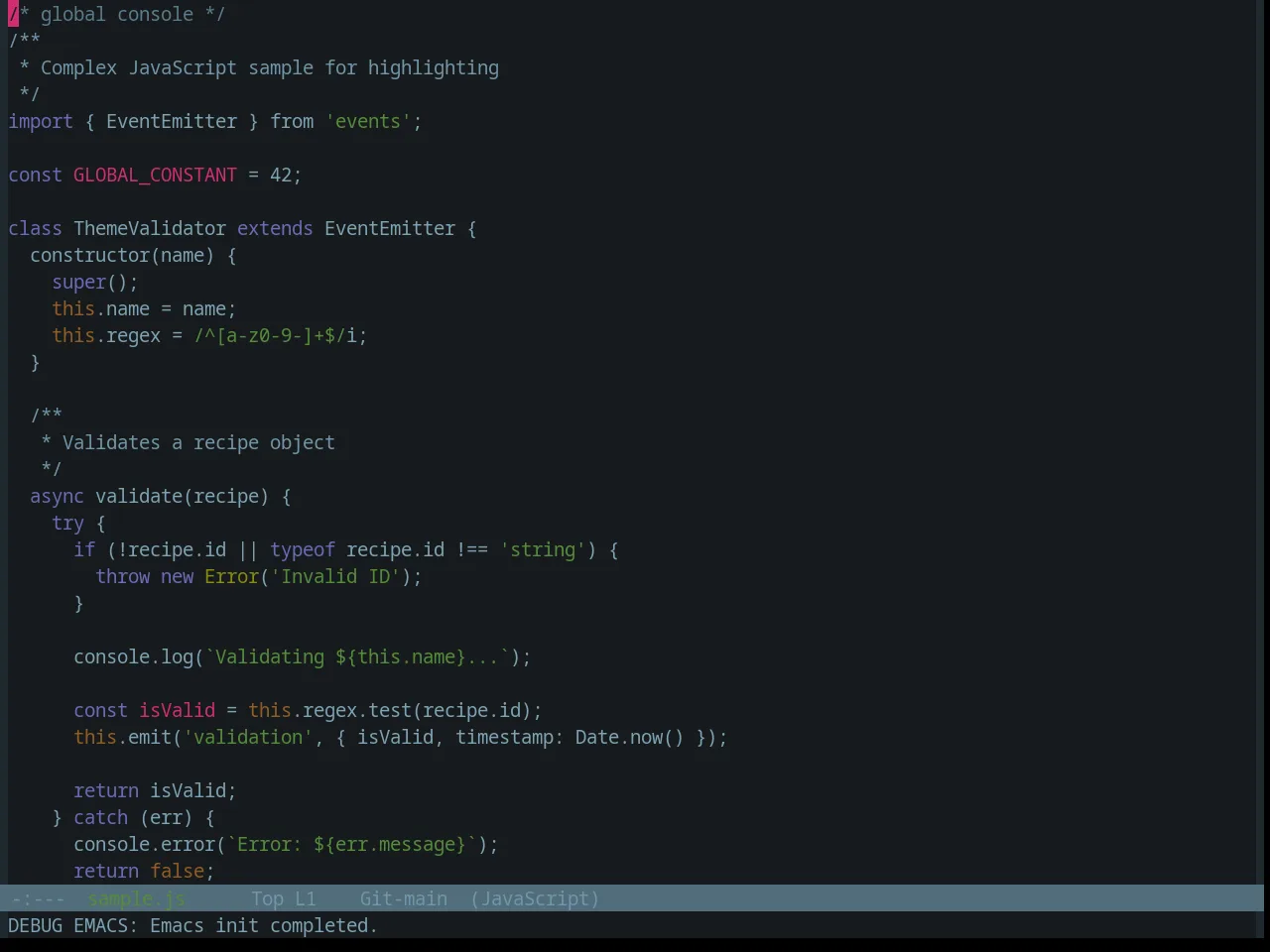 Base16 Atelier Lakeside Theme in javascript-mode