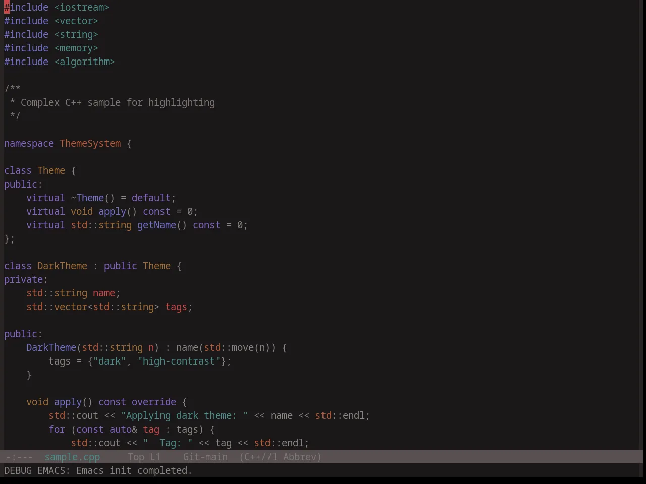 Base16 Atelier Plateau Theme in c++-mode