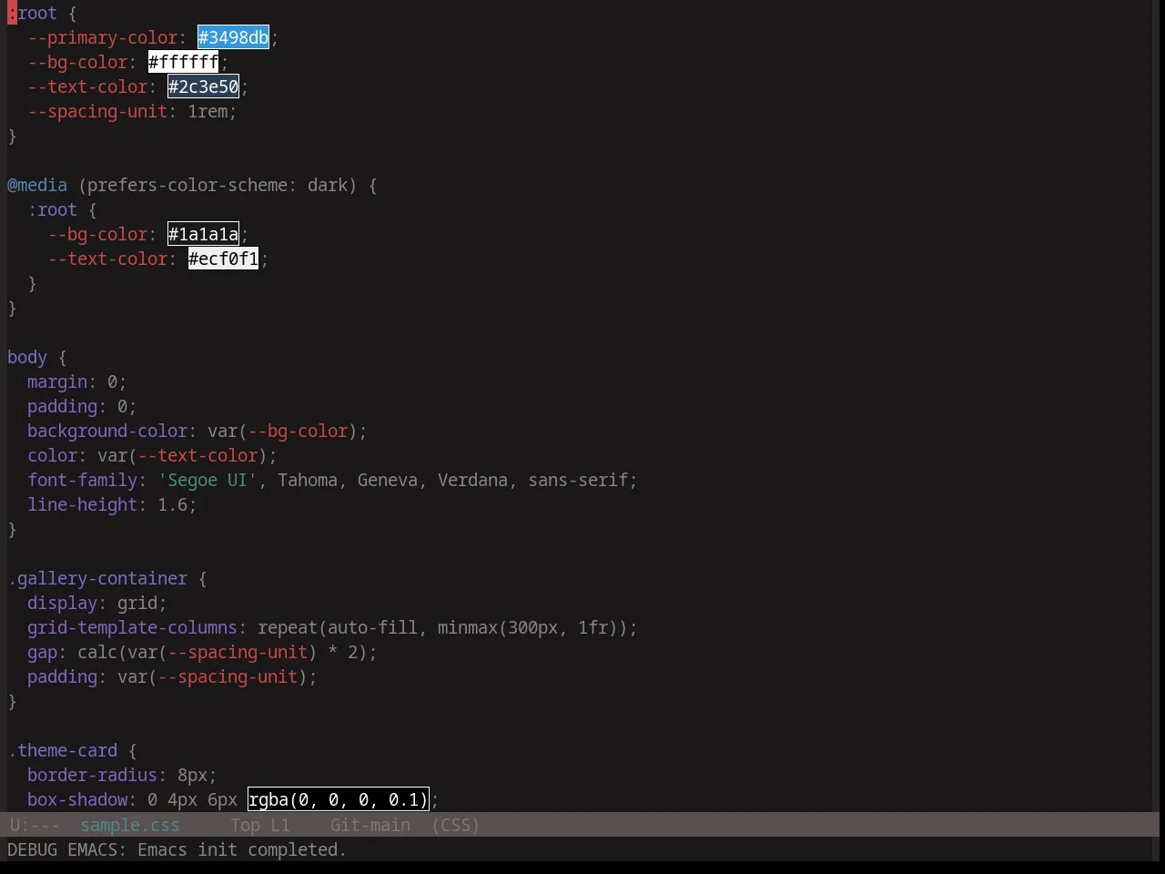 Base16 Atelier Plateau Theme in css-mode