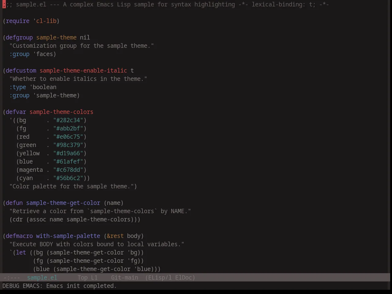 Base16 Atelier Plateau Theme in emacs-lisp-mode