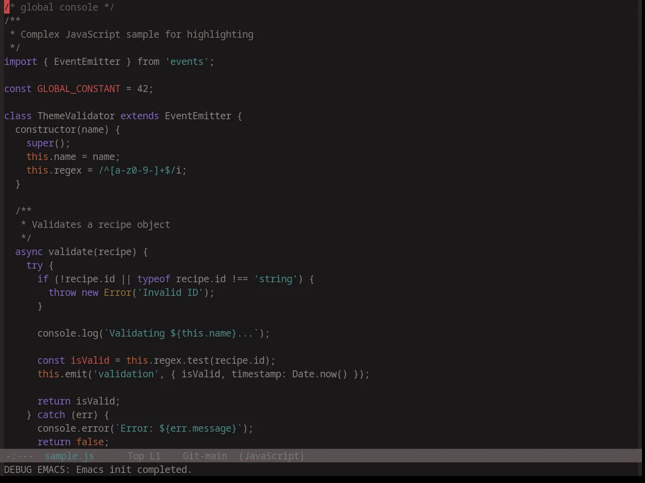 Base16 Atelier Plateau Theme in javascript-mode