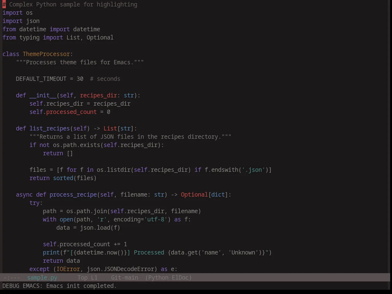 Base16 Atelier Plateau Theme in python-mode