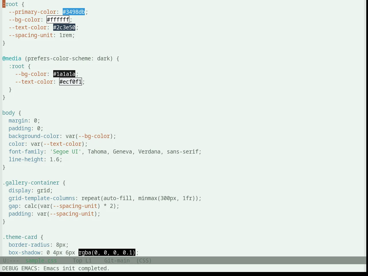 Base16 Atelier Savanna Light Theme in css-mode
