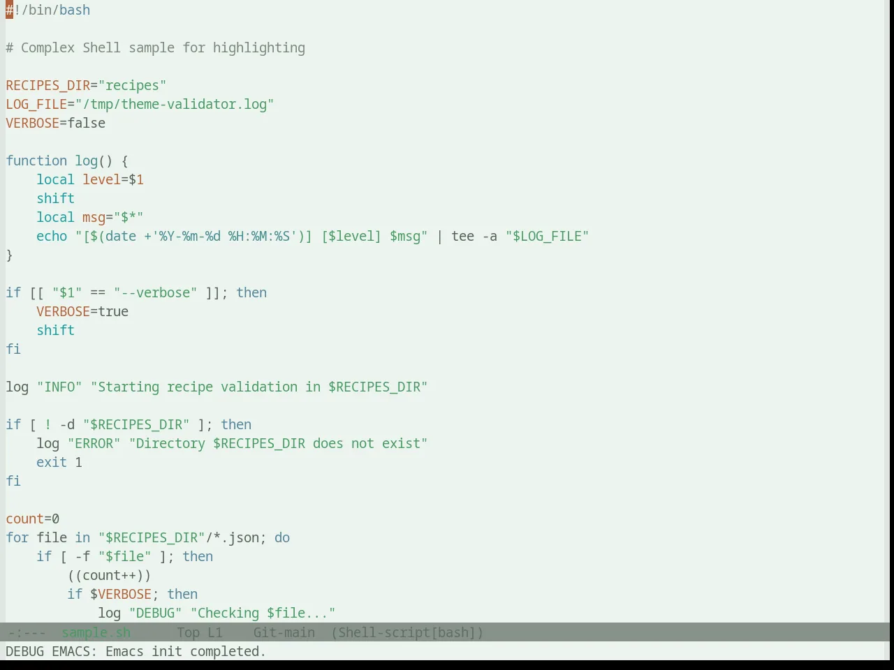 Base16 Atelier Savanna Light Theme in sh-mode