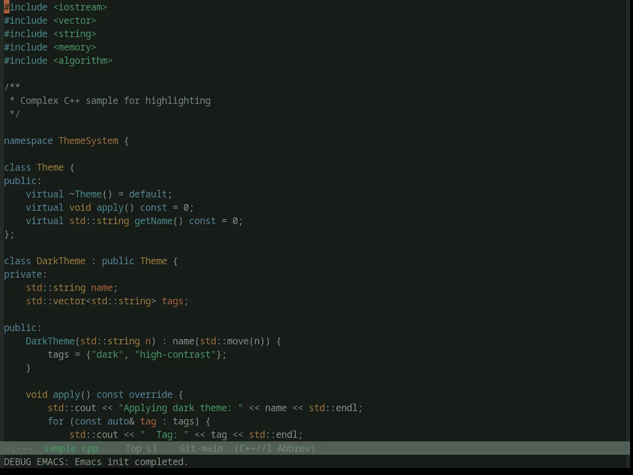 Base16 Atelier Savanna Theme in c++-mode