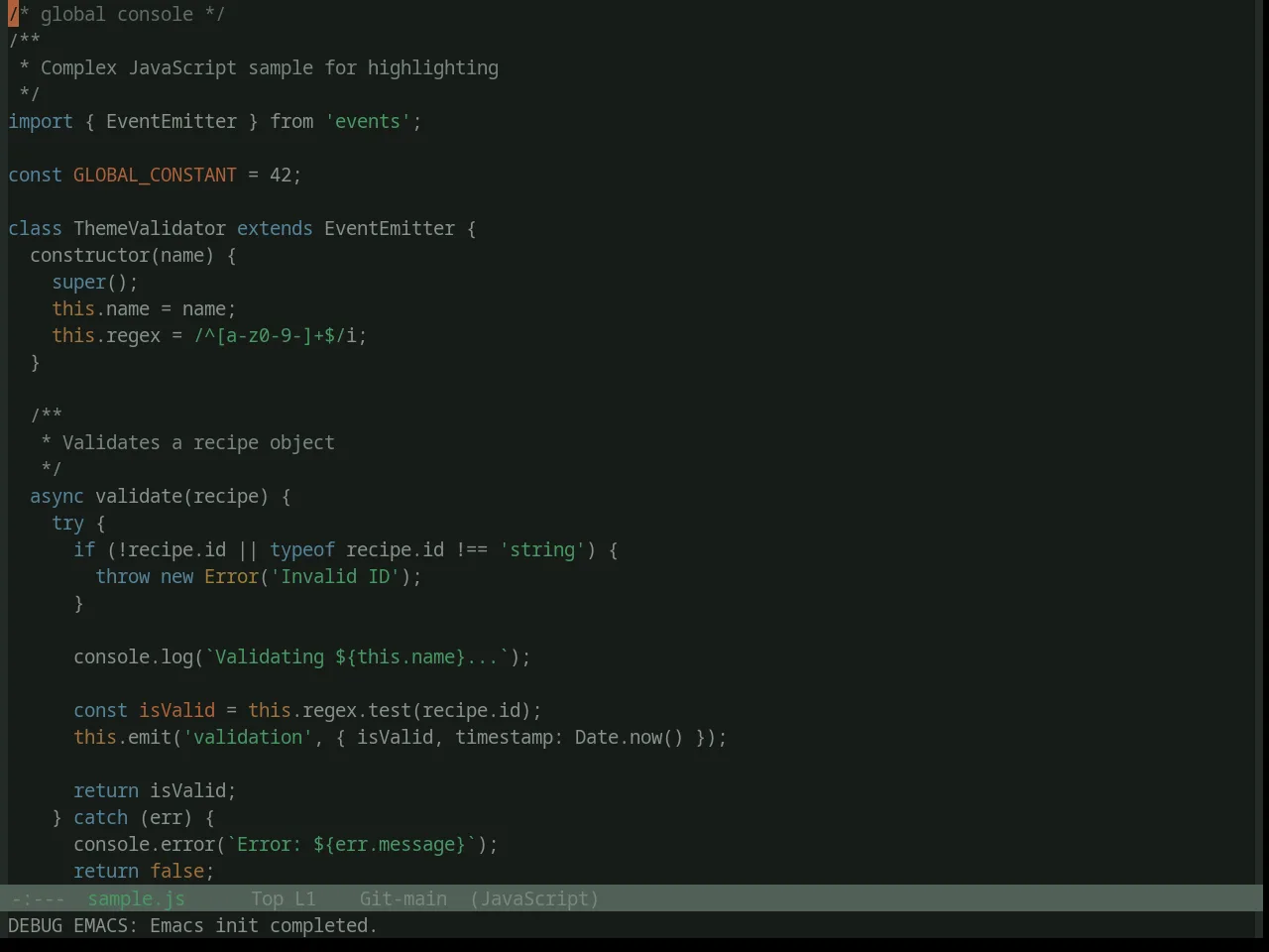 Base16 Atelier Savanna Theme in javascript-mode