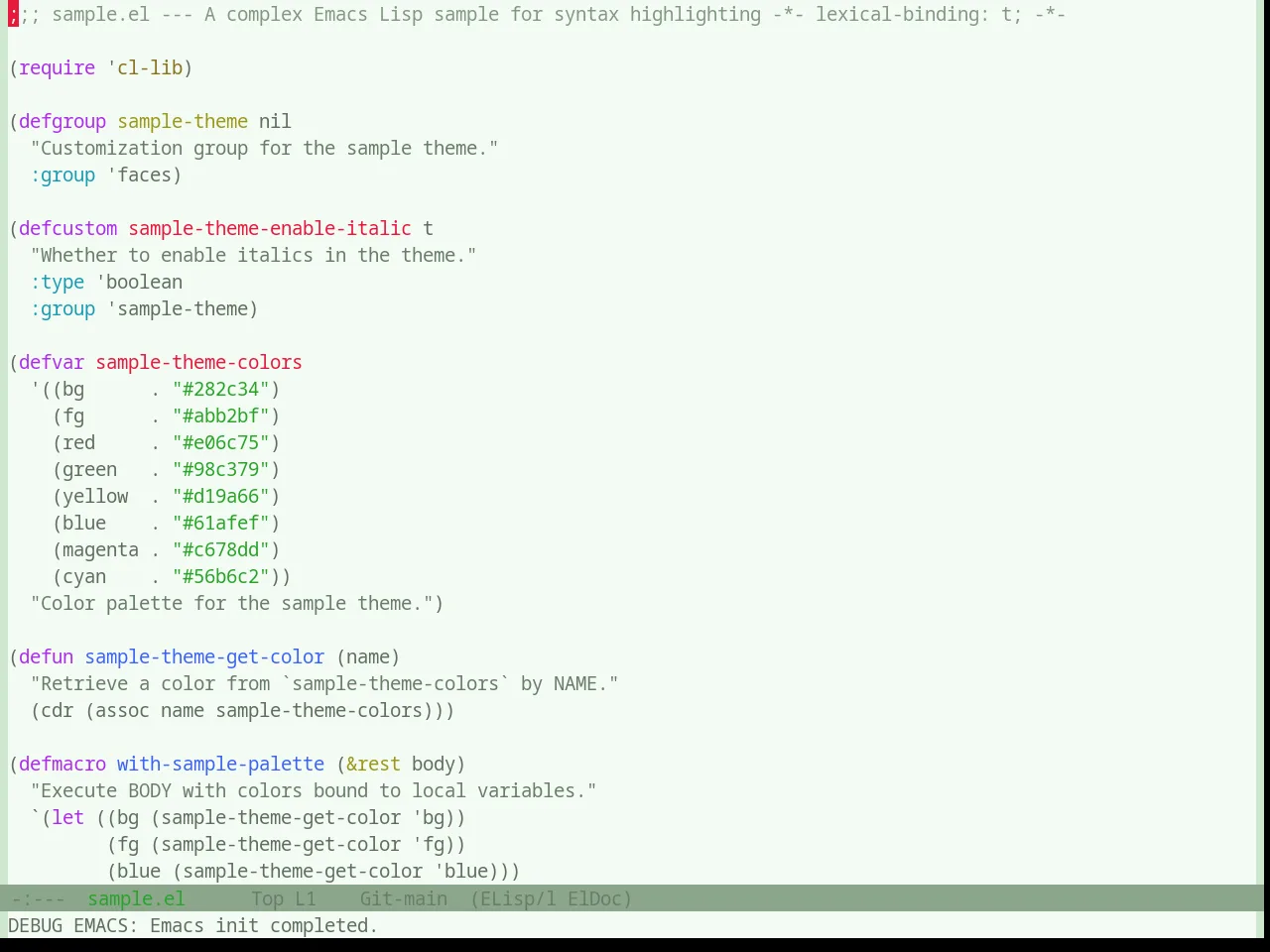 Base16 Atelier Seaside Light Theme in emacs-lisp-mode