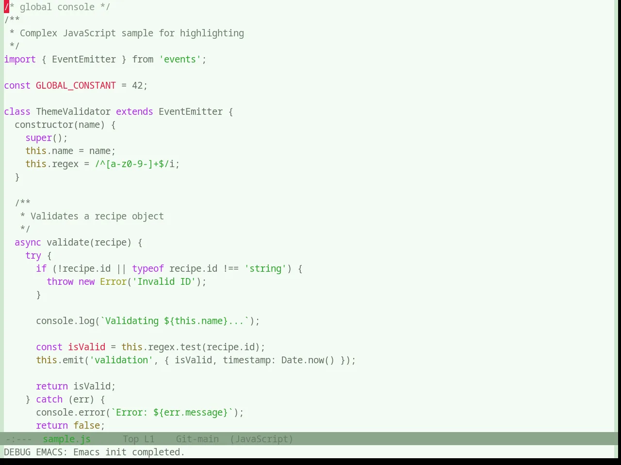Base16 Atelier Seaside Light Theme in javascript-mode
