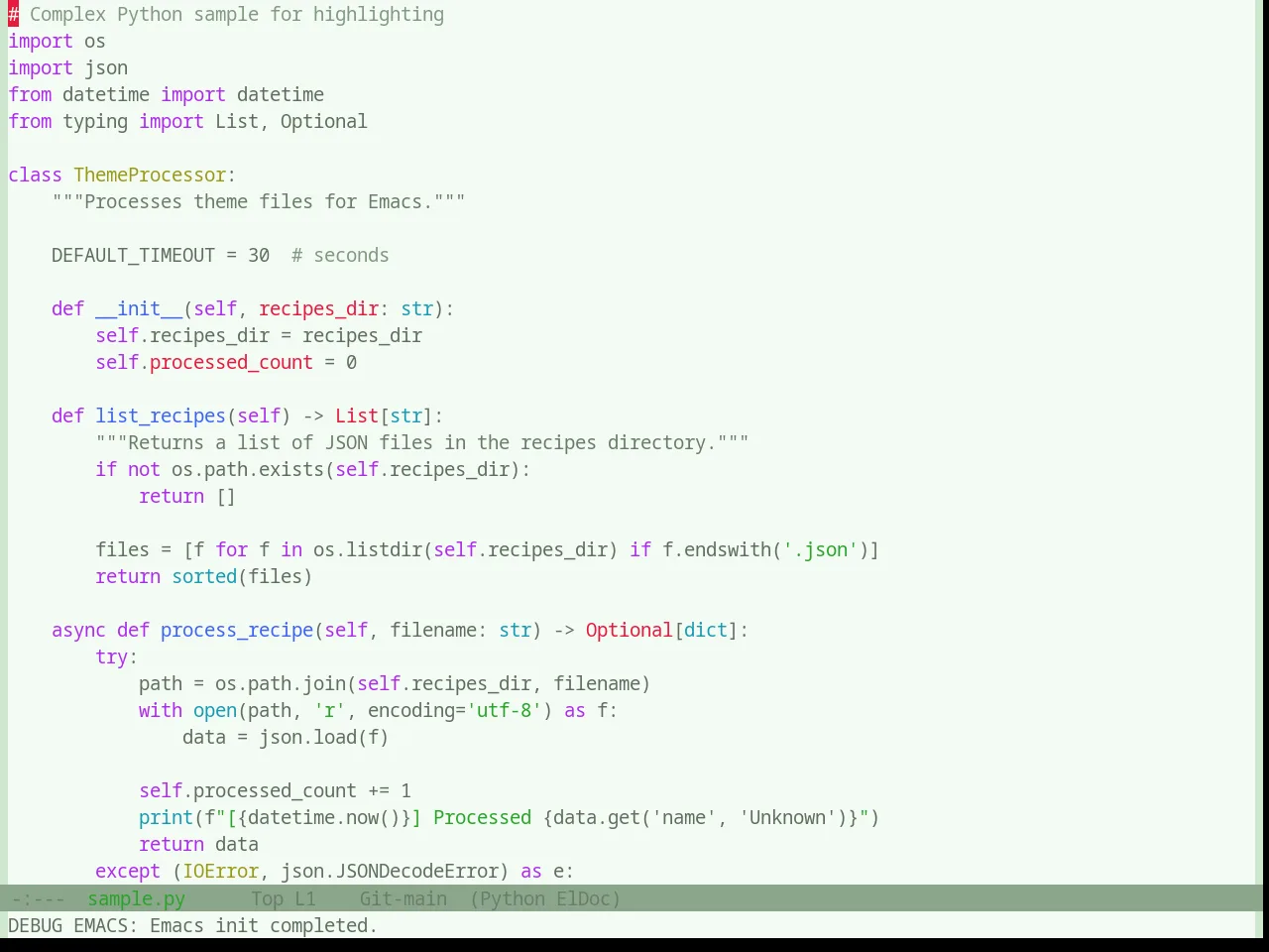 Base16 Atelier Seaside Light Theme in python-mode