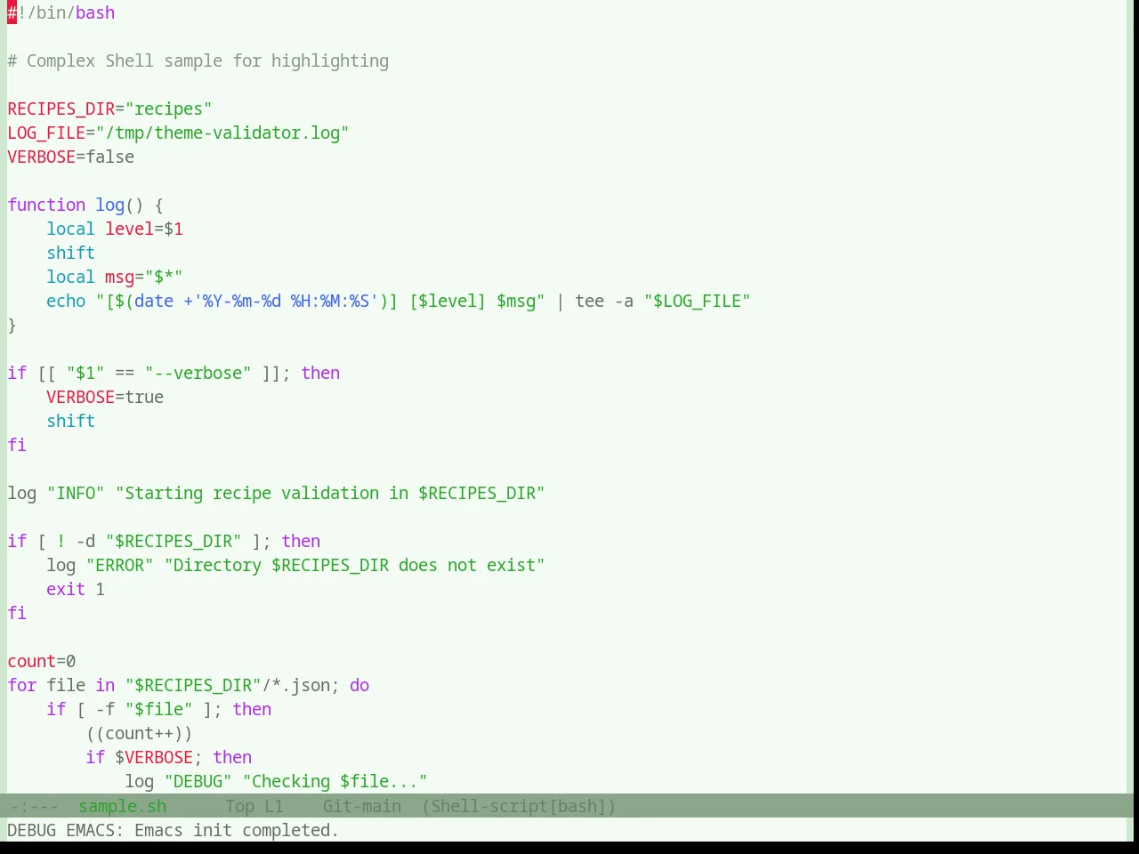 Base16 Atelier Seaside Light Theme in sh-mode