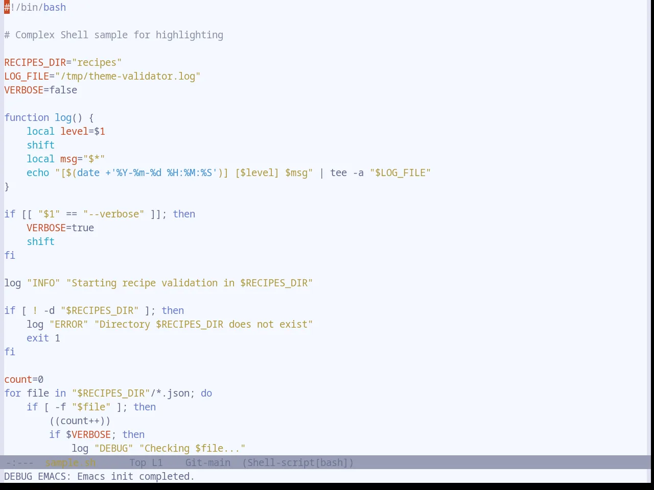 Base16 Atelier Sulphurpool Light Theme in sh-mode
