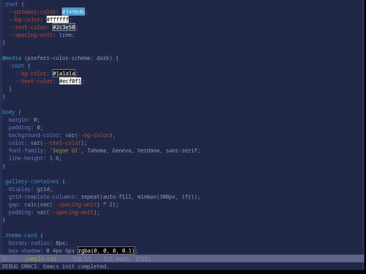 Base16 Atelier Sulphurpool Theme in css-mode
