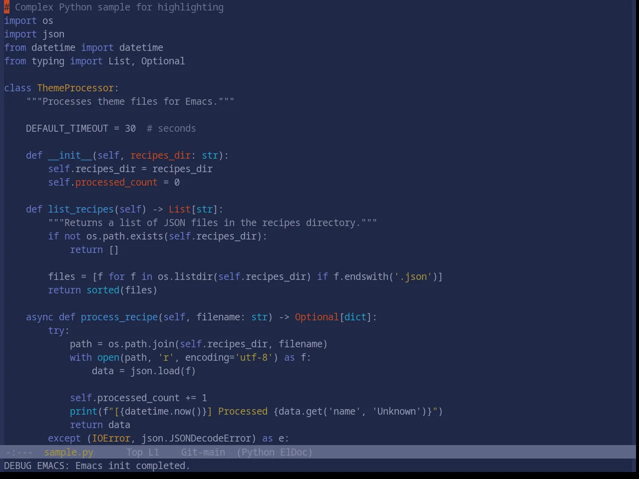 Base16 Atelier Sulphurpool Theme in python-mode