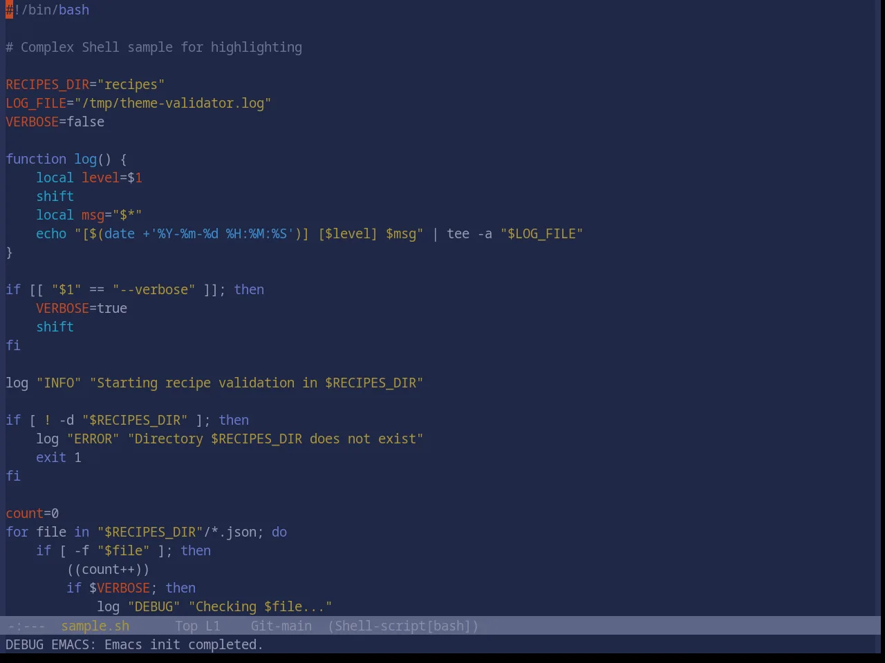 Base16 Atelier Sulphurpool Theme in sh-mode