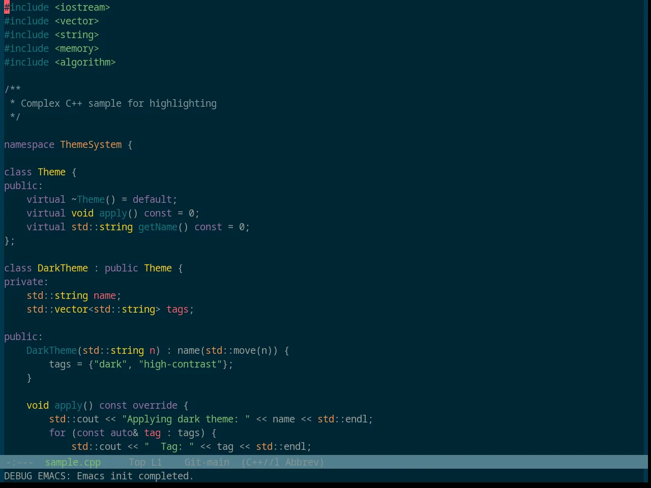 Base16 Atlas Theme in c++-mode