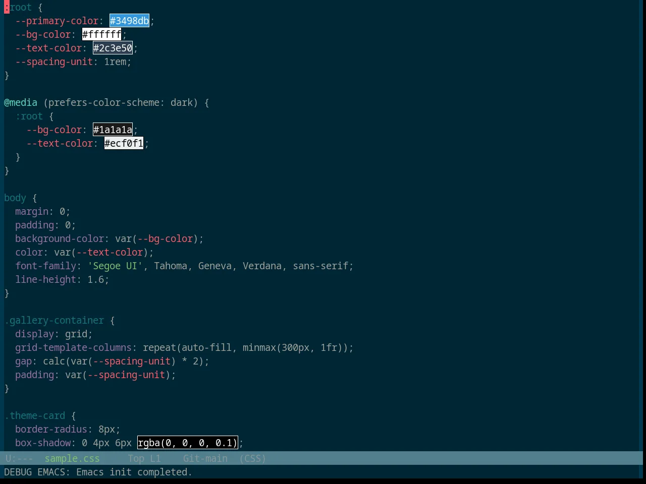 Base16 Atlas Theme in css-mode