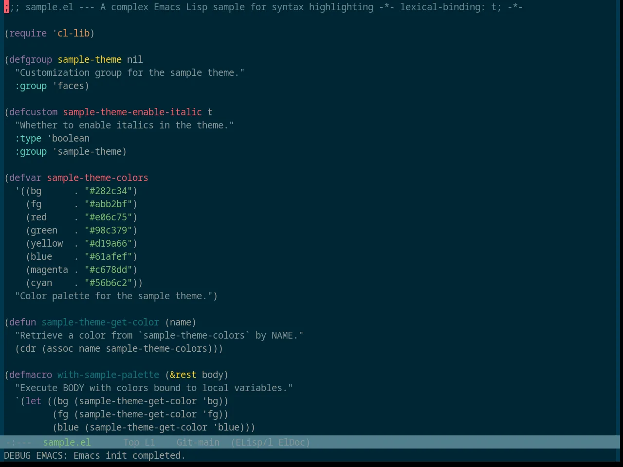 Base16 Atlas Theme in emacs-lisp-mode