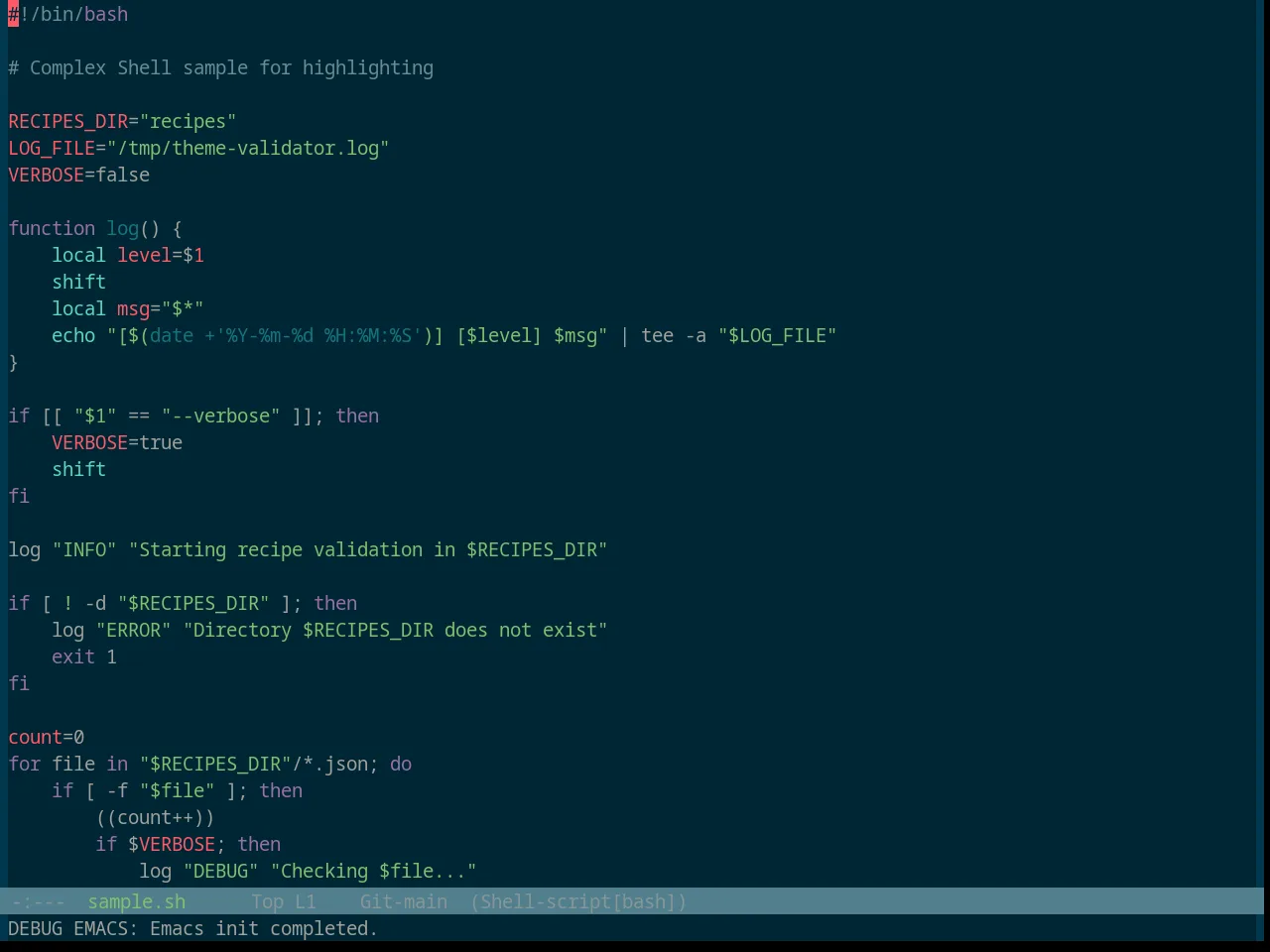 Base16 Atlas Theme in sh-mode