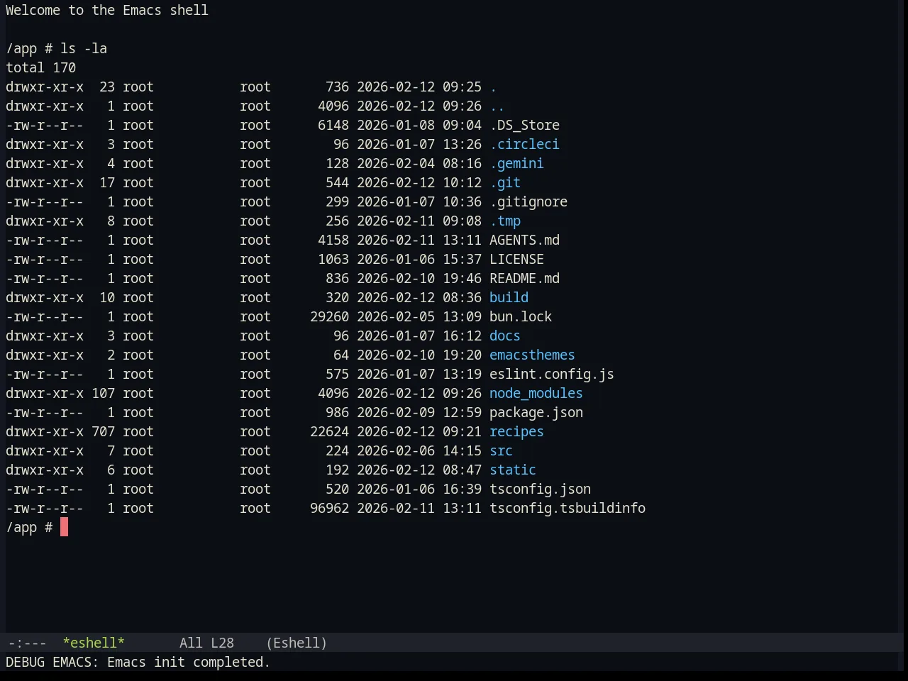 Base16 Ayu Dark Theme in eshell