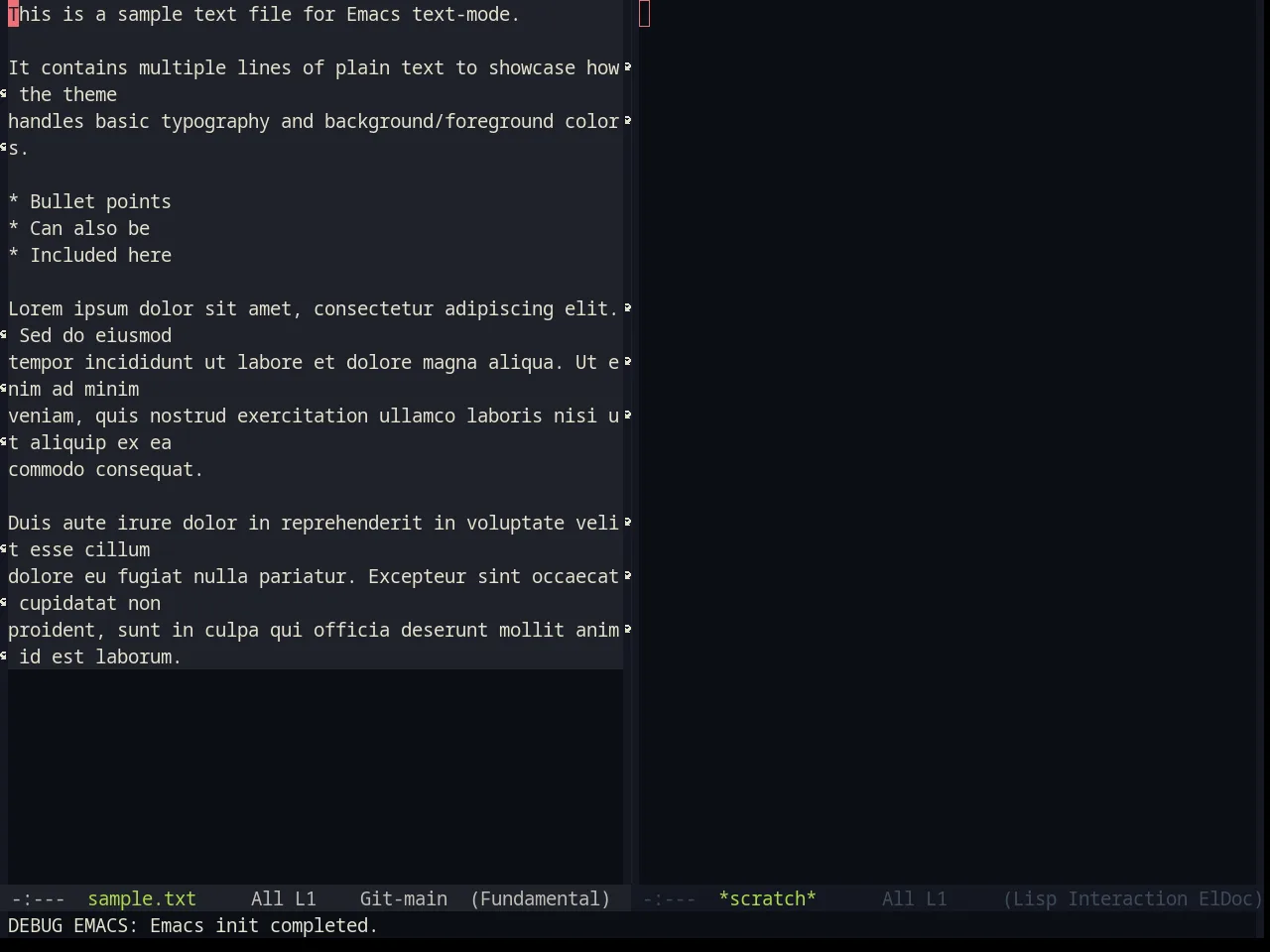 Base16 Ayu Dark Theme in fundamental-mode