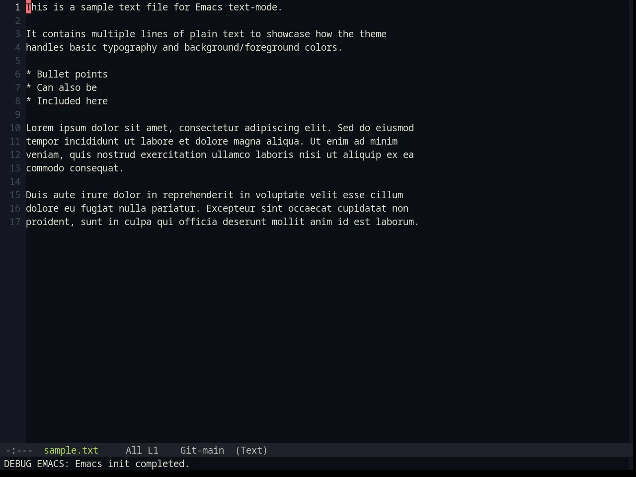 Base16 Ayu Dark Theme in text-mode