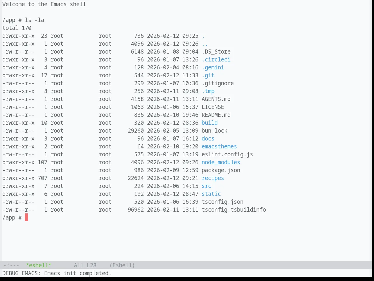 Base16 Ayu Light Theme in eshell