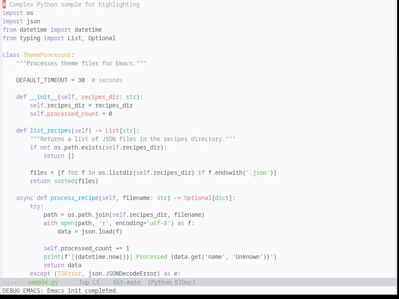 Base16 Ayu Light Theme in python-mode