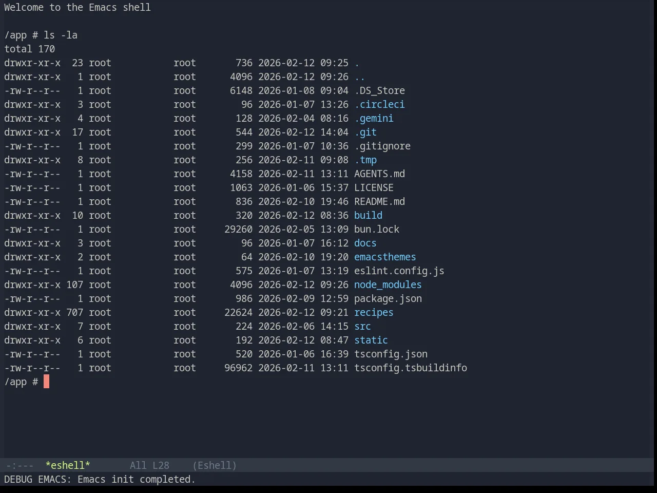 Base16 Ayu Mirage Theme in eshell