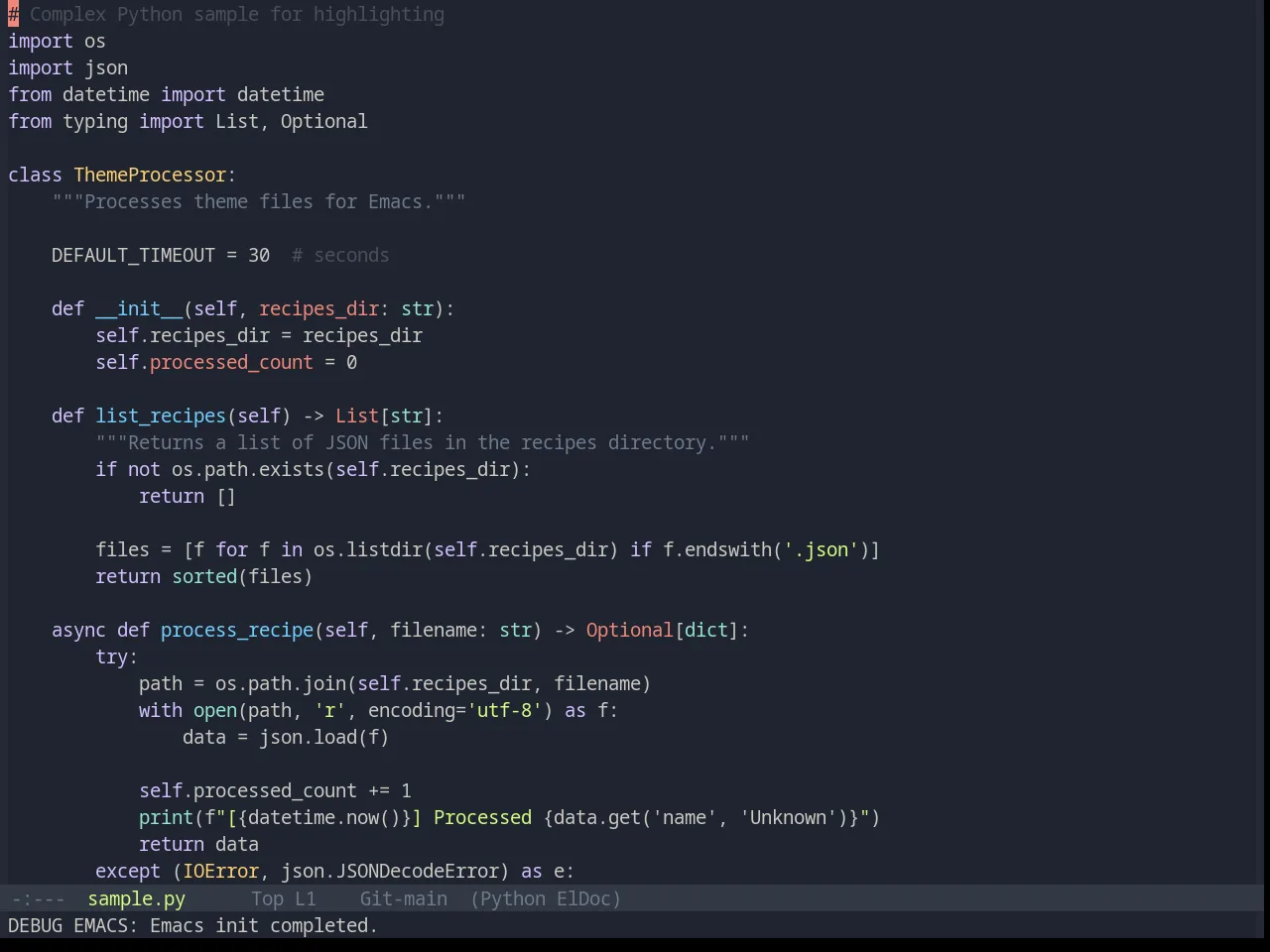 Base16 Ayu Mirage Theme in python-mode