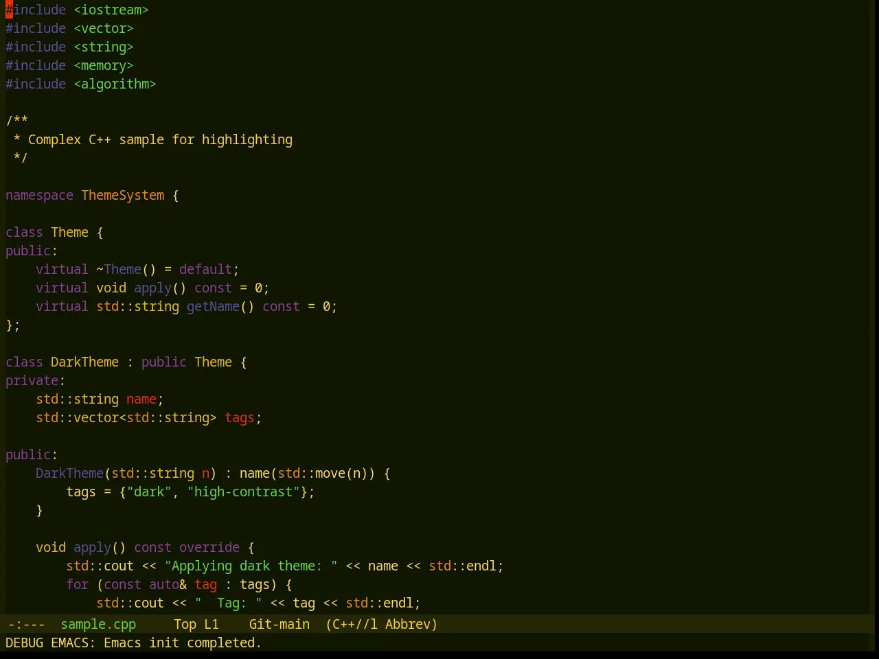Base16 Aztec Theme in c++-mode