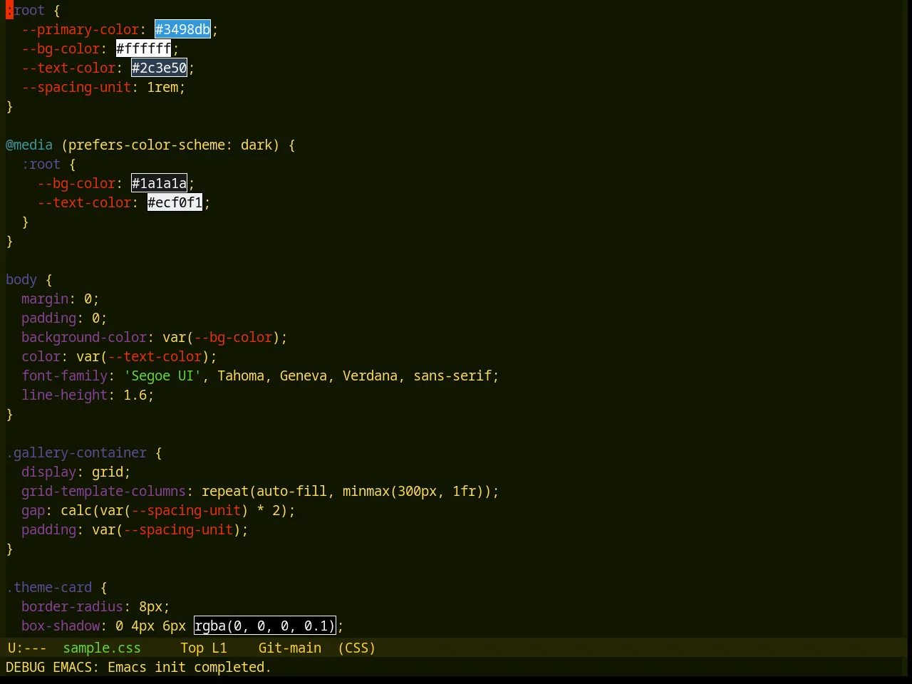 Base16 Aztec Theme in css-mode