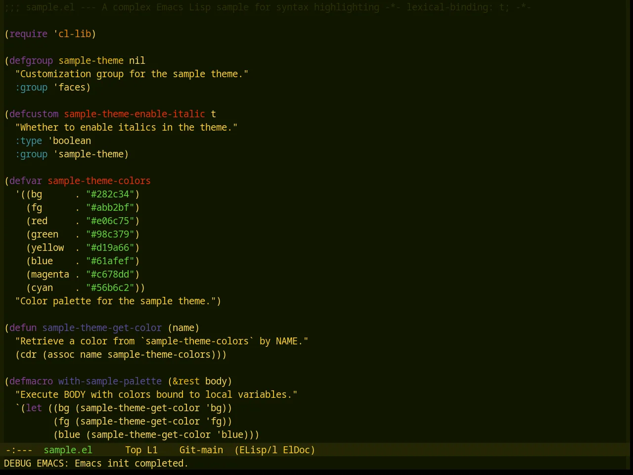 Base16 Aztec Theme in emacs-lisp-mode
