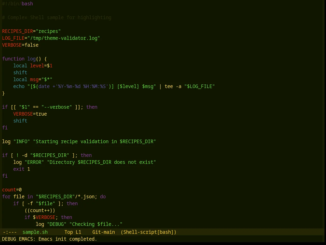 Base16 Aztec Theme in sh-mode