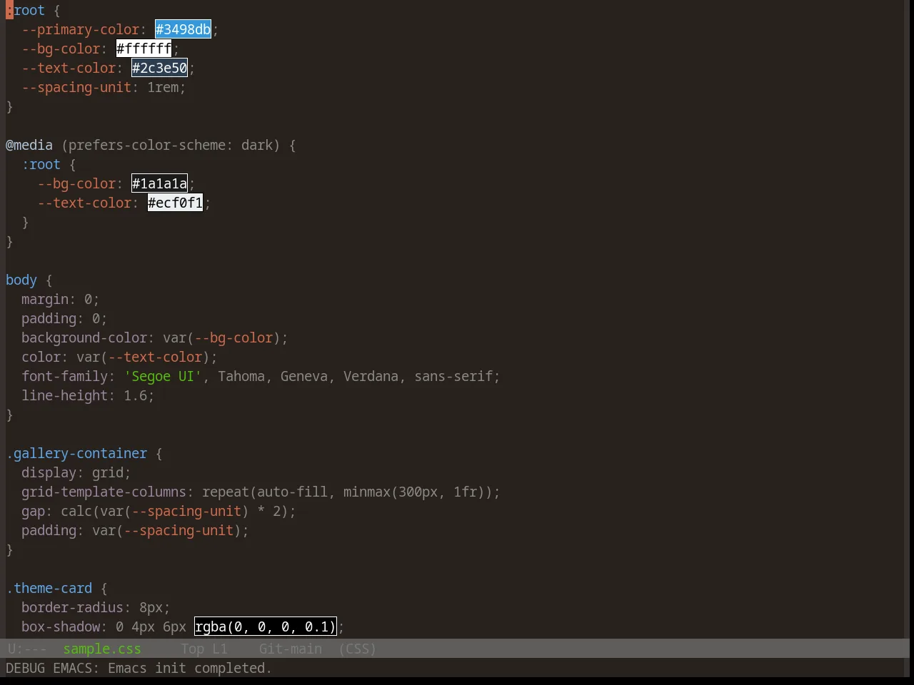 Base16 Bespin Theme in css-mode