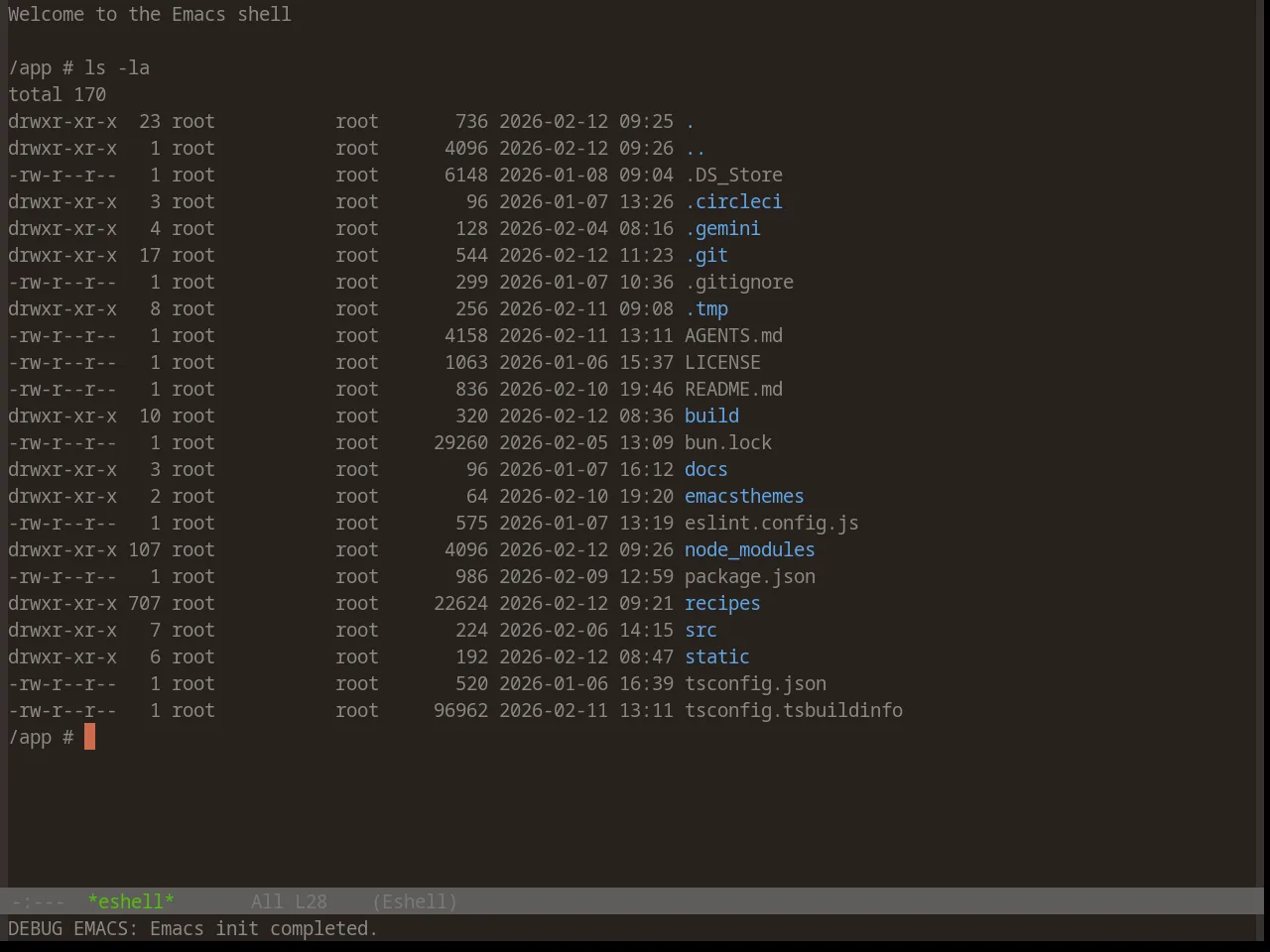 Base16 Bespin Theme in eshell