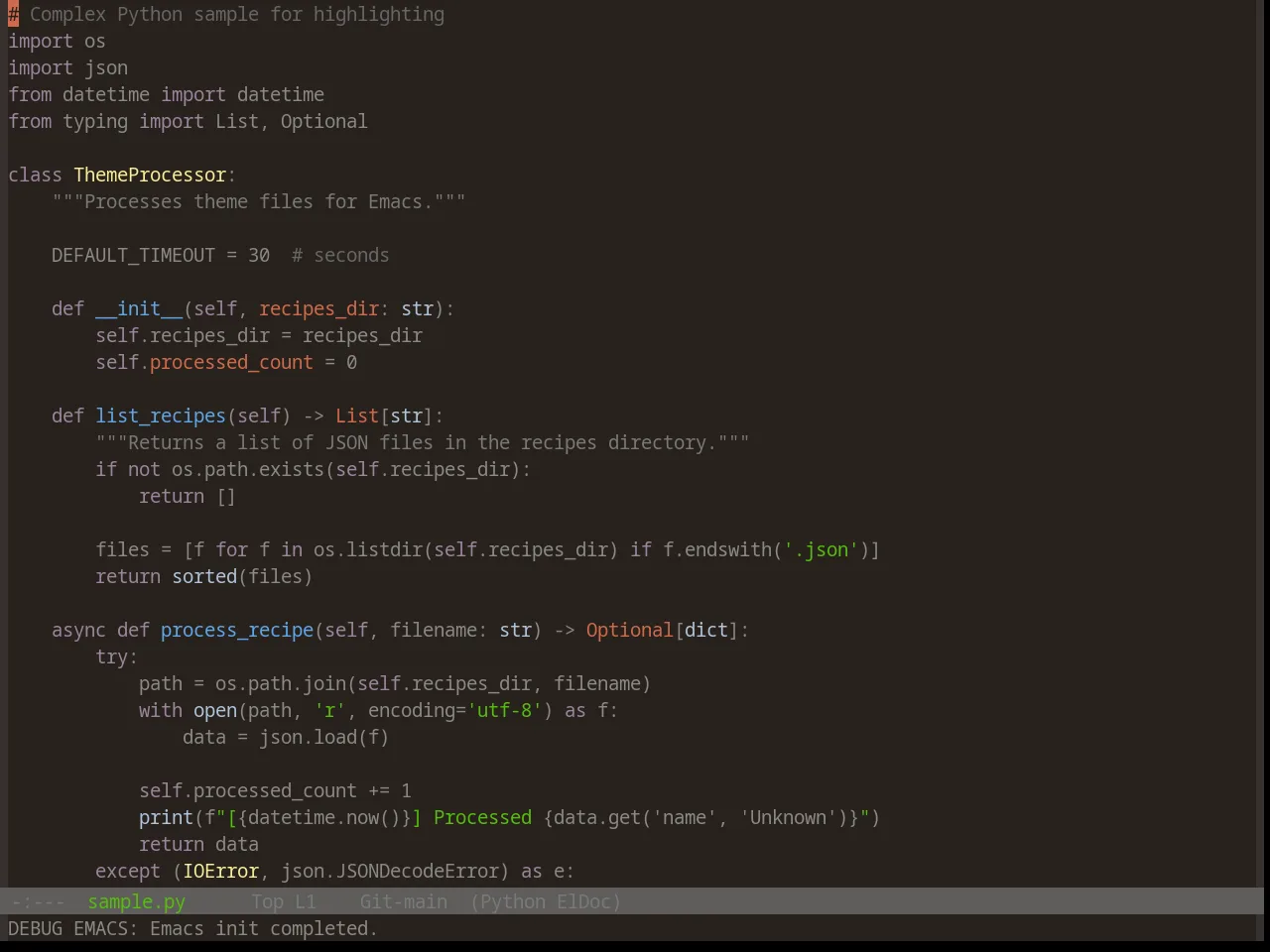 Base16 Bespin Theme in python-mode