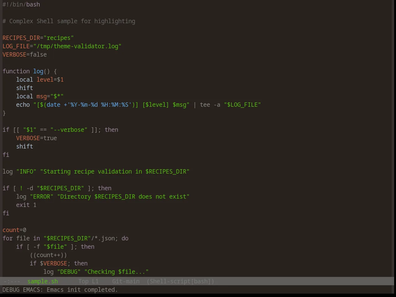 Base16 Bespin Theme in sh-mode