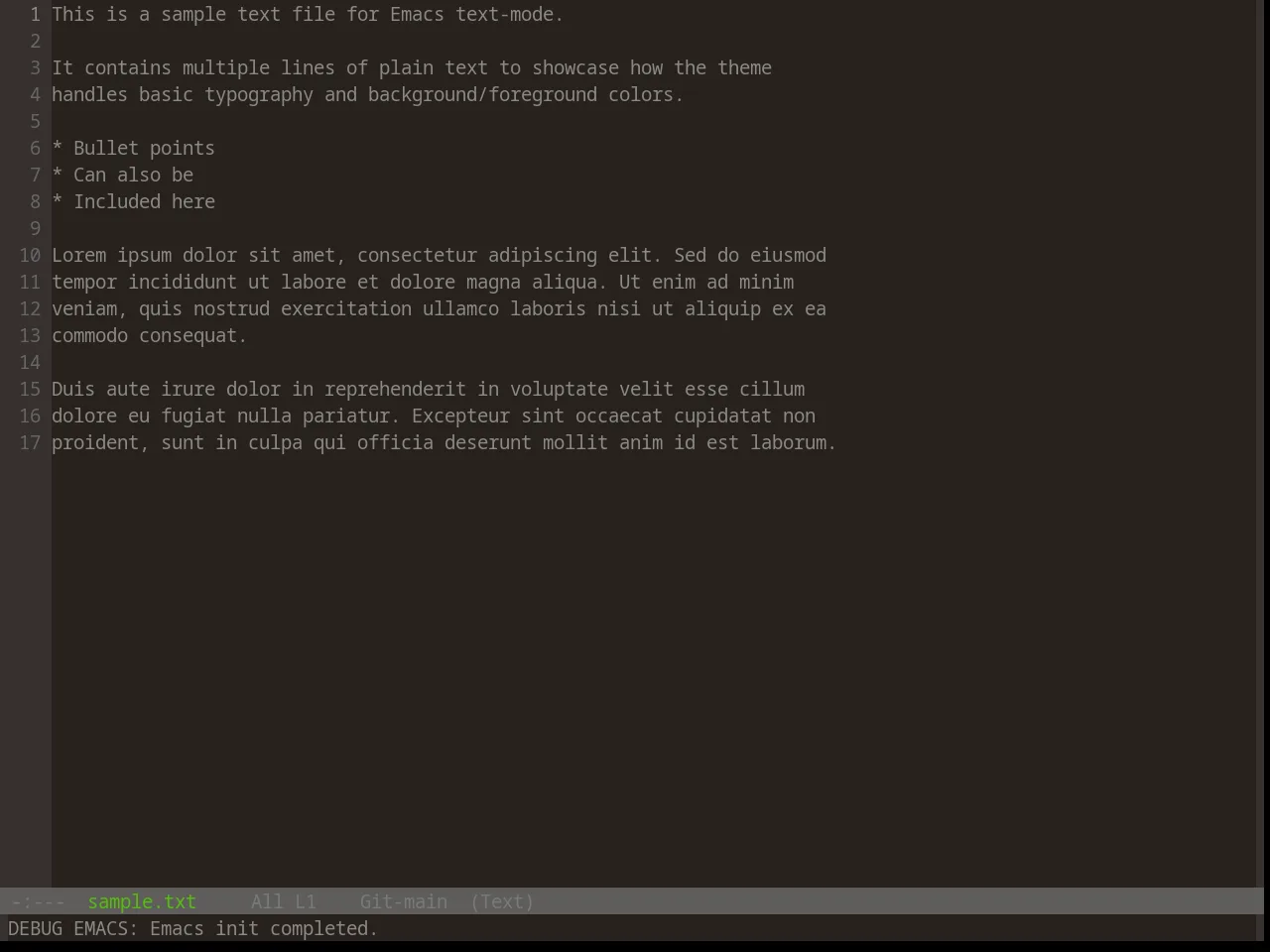 Base16 Bespin Theme in text-mode