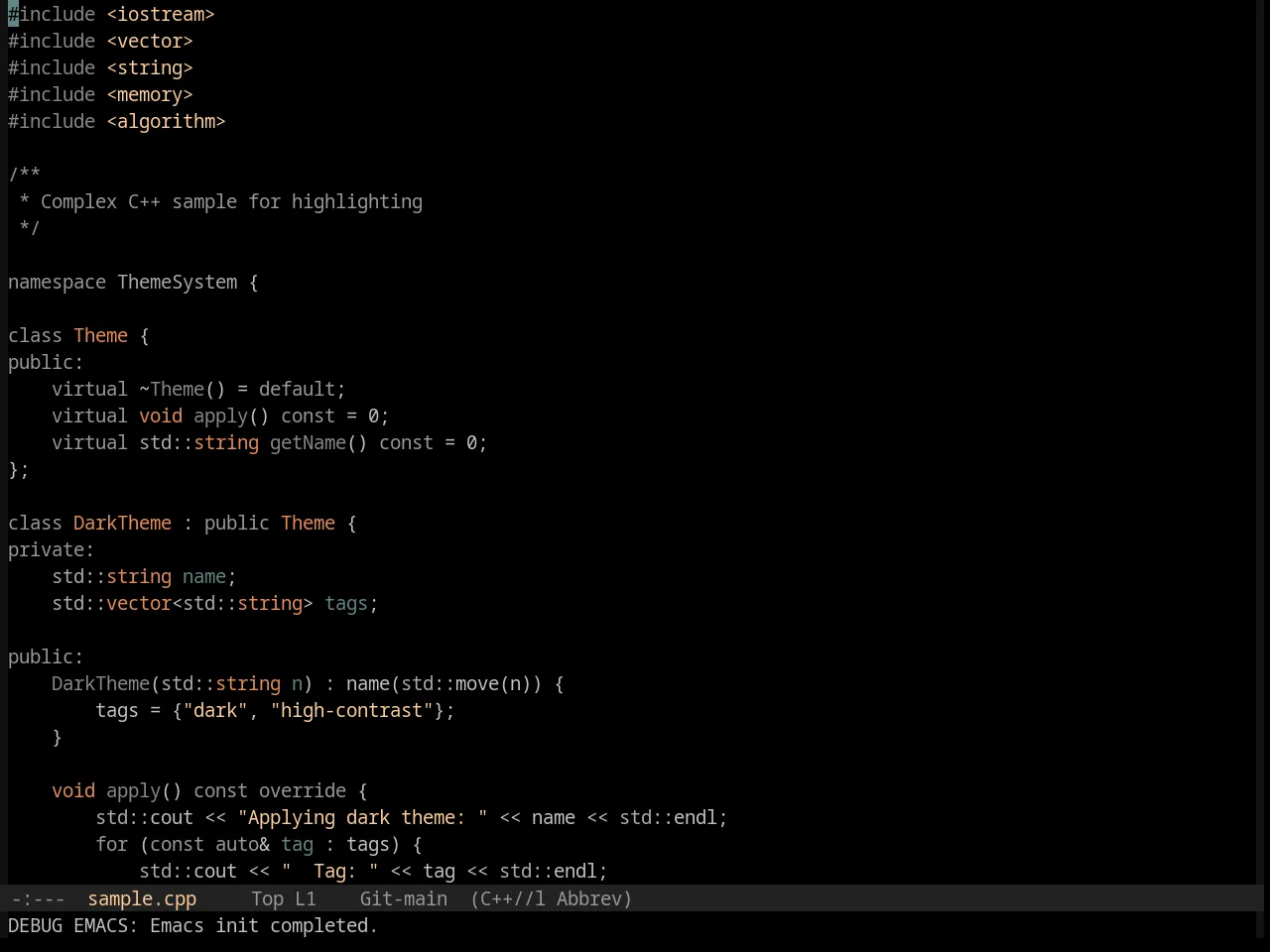 Base16 Black Metal Bathory Theme in c++-mode