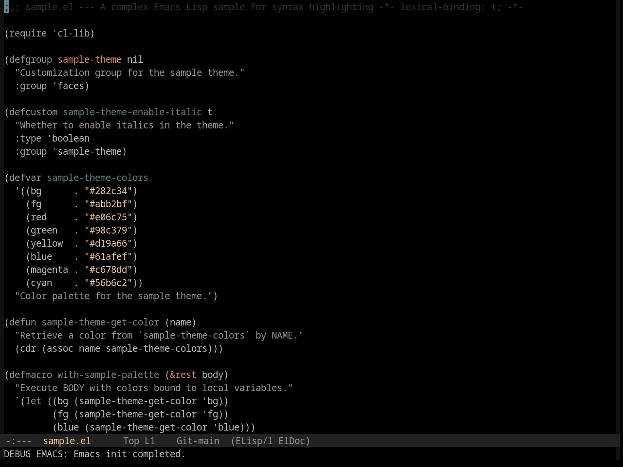 Base16 Black Metal Bathory Theme in emacs-lisp-mode