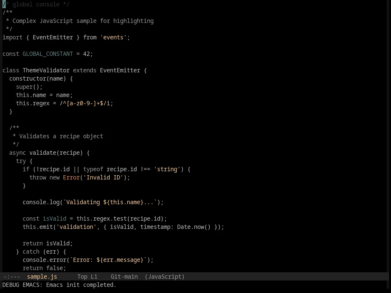 Base16 Black Metal Bathory Theme in javascript-mode