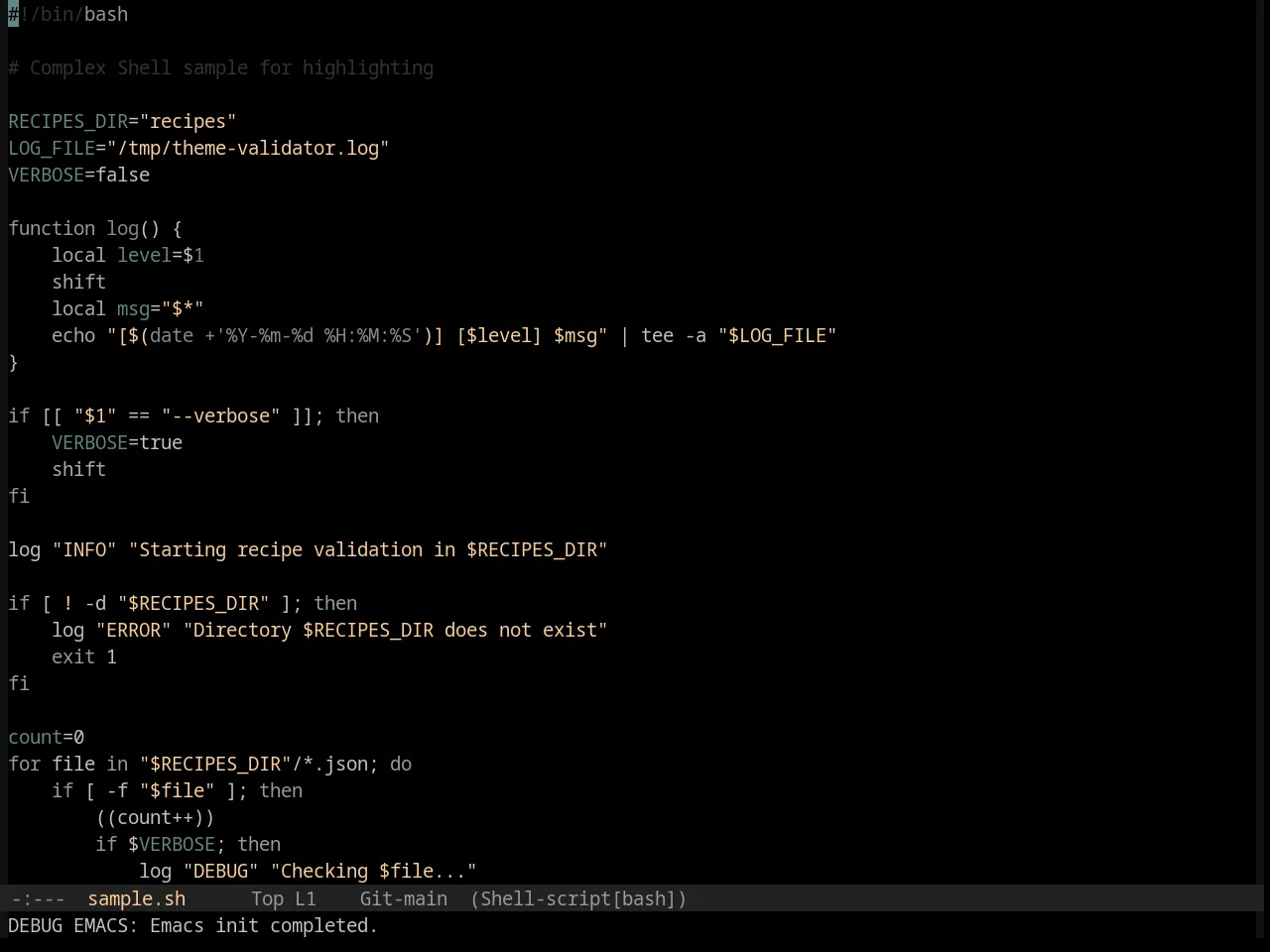 Base16 Black Metal Bathory Theme in sh-mode