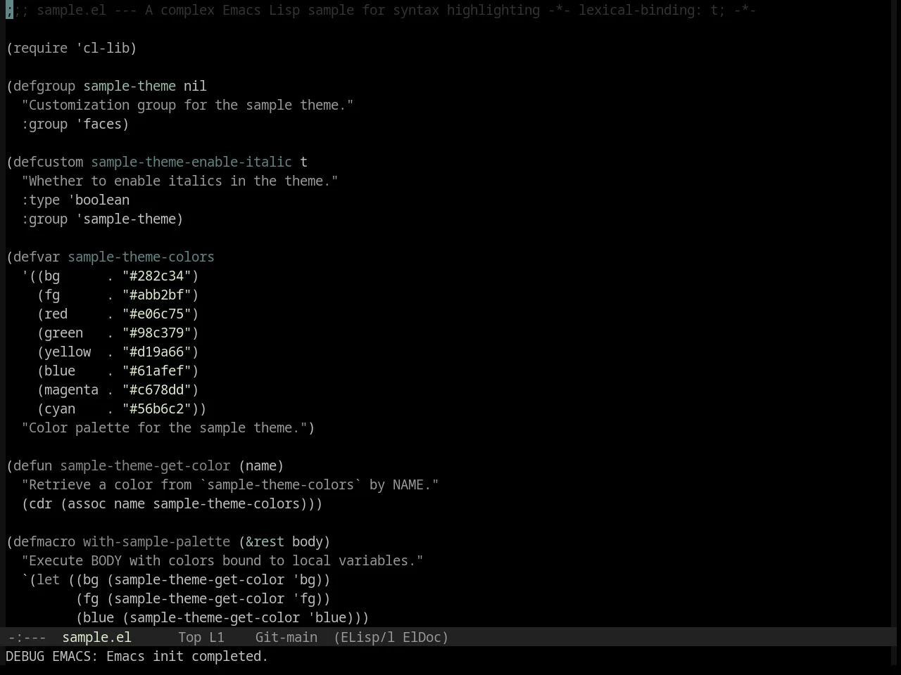 Base16 Black Metal Burzum Theme in emacs-lisp-mode