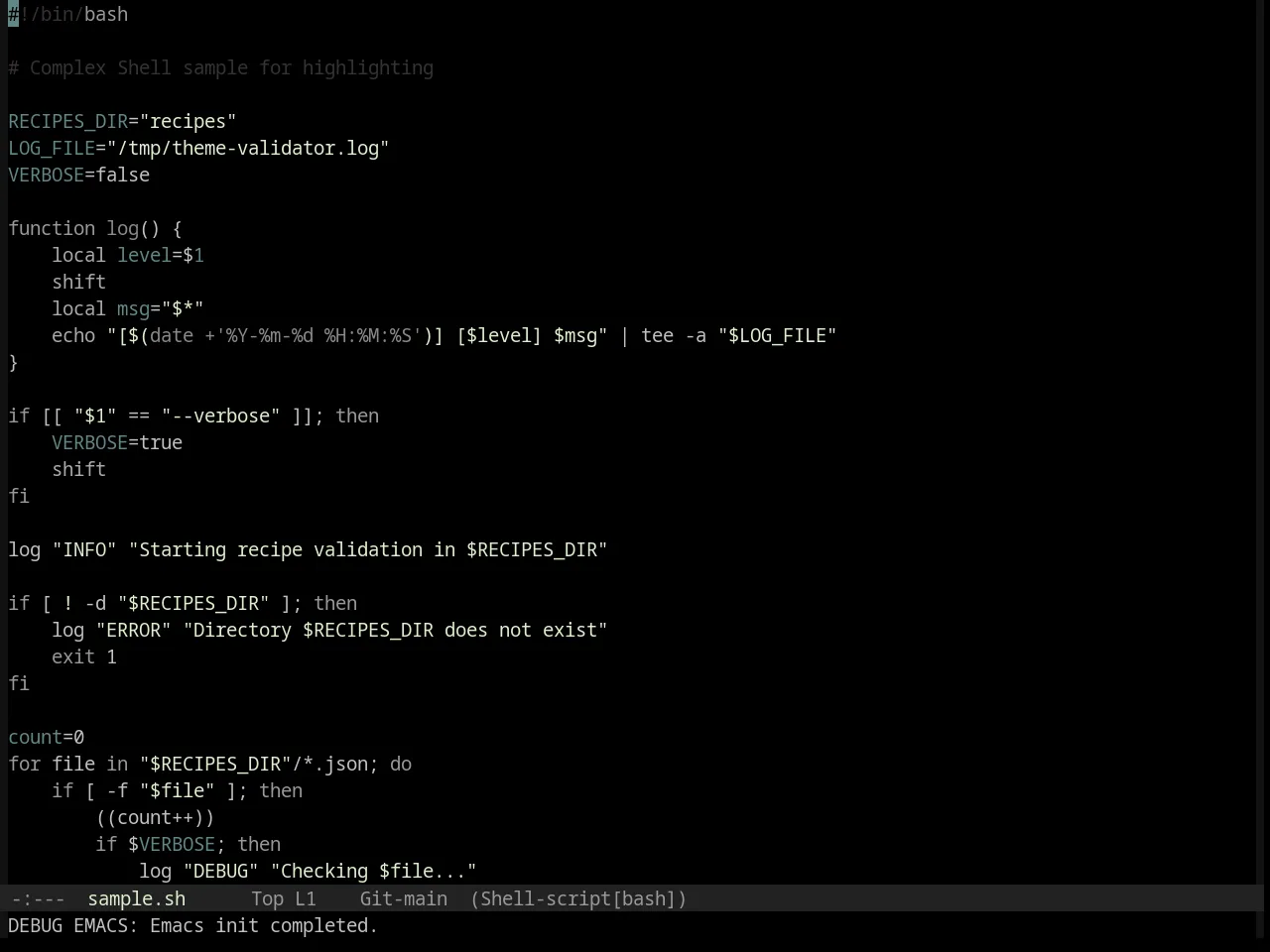 Base16 Black Metal Burzum Theme in sh-mode