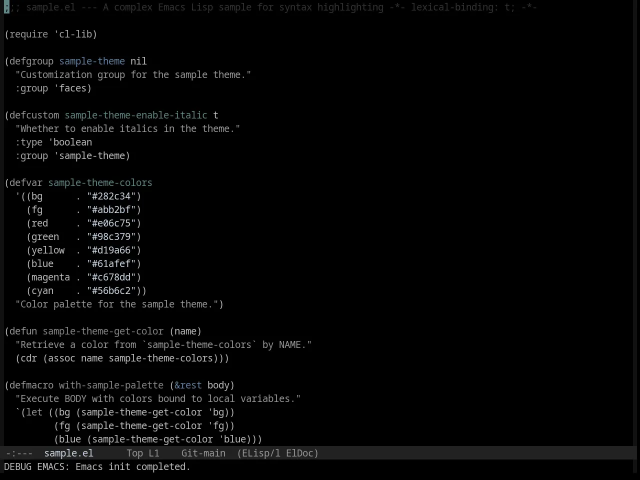 Base16 Black Metal Dark Funeral Theme in emacs-lisp-mode
