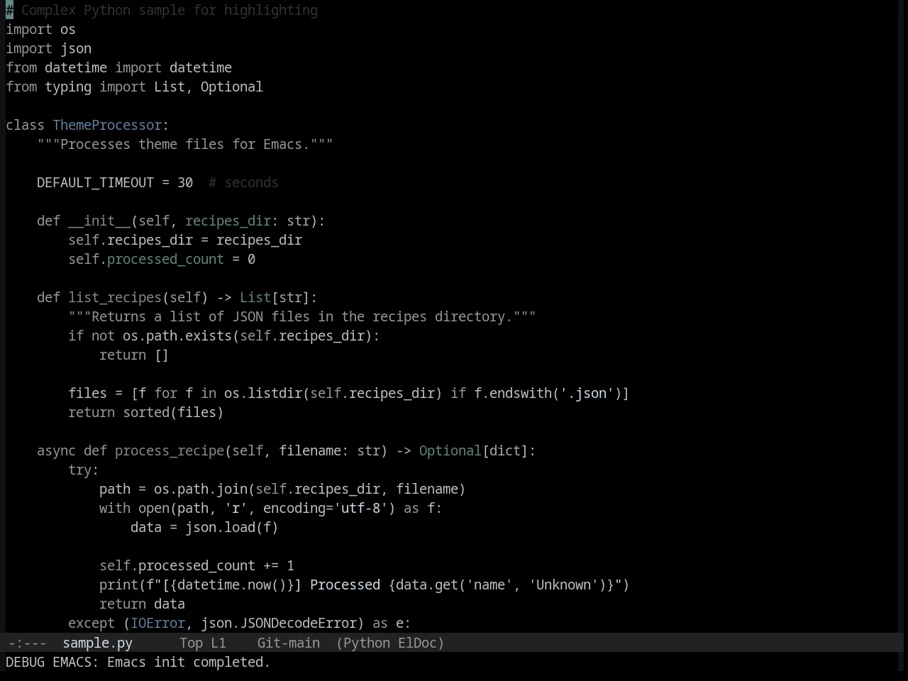 Base16 Black Metal Dark Funeral Theme in python-mode