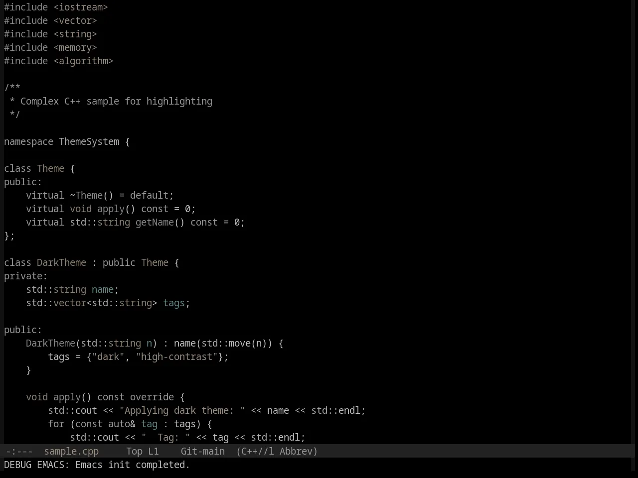 Base16 Black Metal Gorgoroth Theme in c++-mode